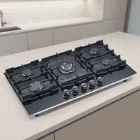 Table de cuisson à gaz encastrable 5 brûleurs en verre trempé, A+ Écoénergétique, utilisation sur table, sécurité anti-coupure de flamme, utilisation facile - Offre Spéciale