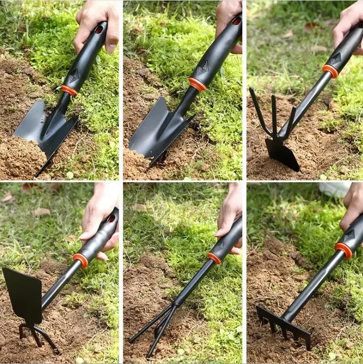 Hochwertige 4 Stück anpassen Geschenk Kohlenstoffs tahl Mini Kelle Digging Hoe Garden Handwerkzeug-Set