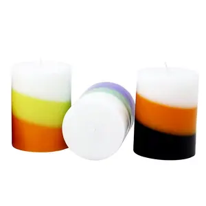 Custom High Quality Home Decoration Color Changing Soy Wax Scented Pillar Candles