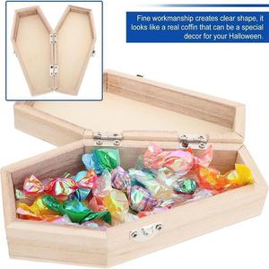 Caja de dulces de madera con forma de ataúd para Halloween, 15.7 cm, reutilizable, decorativa, para regalo y decoración de fiestas - Product Image 3