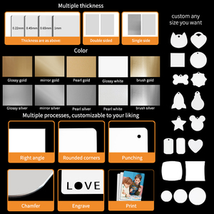 Stock actuel : Plaques vierges en aluminium pour sublimation, épaisseur 0,45 mm, feuilles de métal vierges pour sublimation en aluminium - Product Image 2