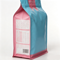 Sachet d'emballage alimentaire en plastique à fond plat, à huit soudures latérales, de qualité alimentaire, pour aliments pour chiens et chats, résistant à l'humidité