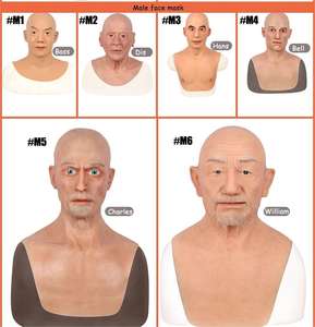 Topeng William Masque Halloween Party, Topeng Kepala Penuh Orang Tua, Topeng Karnaval Menyeramkan dari Silikon untuk Cosplay dan Crossdressing - Product Image 5