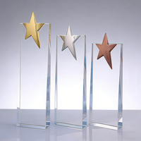 Vente en gros usine : Trophée en cristal vierge personnalisé, Plaque Couronne, Récompense Étoile, Écologique, Impression UV, Gravure Laser