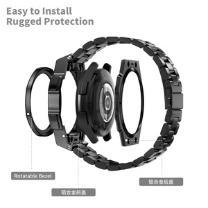 Kit de modification de luxe Bracelet de montre en silicone pour <span class=keywords><strong>Samsung</strong></span> Galaxy Watch Boîtier en acier inoxydable <span class=keywords><strong>43</strong></span>/47mm Bandes de cadre de lunette - Product Image 5