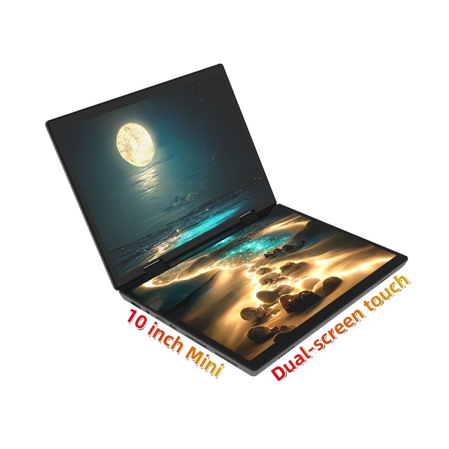 New Style 10.5 Inch Dual Touch Screen 2 Monitor Portable Mini Intel N95 12Gen Portable Mini YOGA Tablet 2 in 1 Laptop Pc
