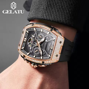 Drop Shipping GELATU Luxury Multifunction Tourbillon Men's <b>Watch</b> High Quality Automatic Mechanical Silicone Stainless Steel <b>Case</b> - Product Image 2