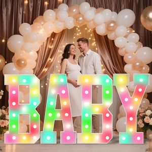 Lettres lumineuses à 34 couleurs changeantes, 4 <span class=keywords><strong>pieds</strong></span> de haut avec télécommande, grandes lettres pour les décorations de fête, de mariage, de remise de diplôme, d'anniversaire - Product Image 6