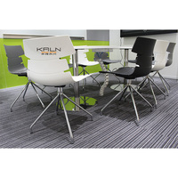 Bureau blanc moderne, forme personnalisable en usine, table de formation et de réunion avec prise intégrée, pour petites salles de réunion, usage scolaire et commercial