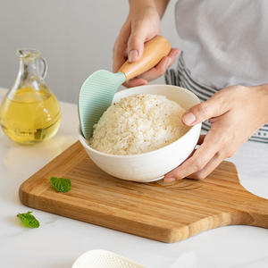 Cuillère à riz en silicone colorée antidérapante de qualité alimentaire avec louche en <span class=keywords><strong>bois</strong></span> ou en acier <span class=keywords><strong>pour</strong></span> purée de riz à sushi - Product Image 3