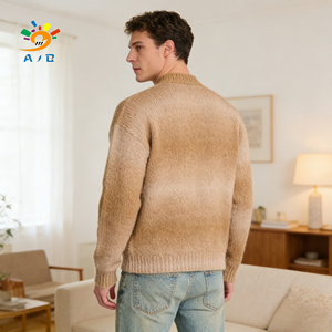 Maglione Invernale da Uomo AJB in Mohair di Alta Qualità, Traspirante, Antirughe, Antirestringimento, Comodo e Ampio, a Righe, Lavorato a <span class=keywords><strong>Maglia</strong></span> - Product Image 4