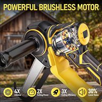 Scie à chaîne sans fil à tête rotative sans balais 8 pouces compatible batterie 20V avec lubrificateur automatique pour l'élagage de jardin et la coupe du bois OEM ODM