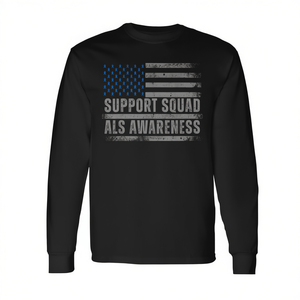 Camiseta de manga larga con bandera de EE. UU. de Support Squad Als Awareness - Product Image 2