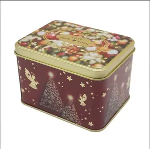 Christmas Galvanized Tin Can Small Round Rose Gold Coffee Spice Tea Metal Canister Box Tins Cans Mini Black Green Red