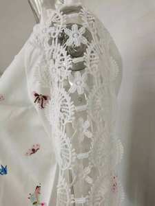 Nuova Elegante Camicetta Primaverile da Donna <span class=keywords><strong>con</strong></span> Maniche Lunghe Traforate, Moda 2025, Camicia <span class=keywords><strong>Bianca</strong></span> <span class=keywords><strong>con</strong></span> Stampa a Farfalla e <span class=keywords><strong>Volant</strong></span> - Product Image 4