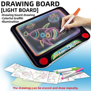 Tableau <span class=keywords><strong>de</strong></span> <span class=keywords><strong>dessin</strong></span> magique lumineux pour enfants, modèle avec lumière LED, en plastique ABS, <span class=keywords><strong>tablette</strong></span> <span class=keywords><strong>de</strong></span> <span class=keywords><strong>dessin</strong></span> éducative avec marqueurs néon - Product Image 2