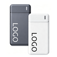 Batterie externe portable ultra-mince 10000 mAh 10W format carte avec logo personnalisé, chargement rapide Micro USB, indicateur LED, pour entreprises
