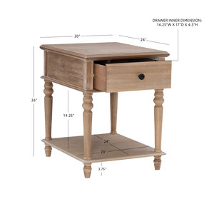 Hogar MUEBLES Madera Natural <span class=keywords><strong>Henry</strong></span> Accent Mesa auxiliar con almacenamiento - Product Image 3