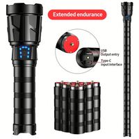 Lampe torche LED haute puissance 1000 lumens de haute qualité, longue portée, avec zoom réglable, rechargeable par USB, IP65, faisceau de 500-600 m
