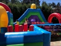 Cours d'obstacles interactifs gonflables de jeu de course d'amusement à vendre