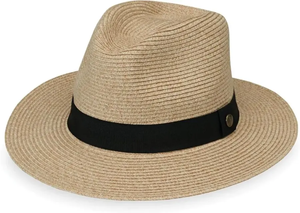 Chapeau Fedora en paille unisexe, chapeau de soleil Panama à large bord avec bande de ruban noir, chapeau Fedora respirant pour l'été, protection UV pour hommes et femmes - Product Image 3