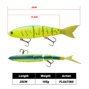<span class=keywords><strong>Leurre</strong></span> <span class=keywords><strong>flottant</strong></span> multi-poissons 25cm 105g en forme de S pour la pêche au <span class=keywords><strong>brochet</strong></span> en rivière, lac et ruisseau, imprimé métal - Product Image 3