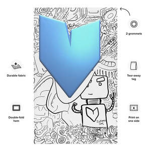 Tapisseries en forme de cœur de robot, design unique pour la décoration de la maison - Product Image 4