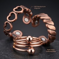 Cincin Magnetik Tembaga Murni 99,99% untuk Terapi Penyembuhan, Dapat Disesuaikan, Grosir, Perhiasan Fashion untuk Wanita & Pria, Pereda Nyeri Arthritis