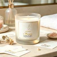 Autocollants en papier texturé mat, gaufrés, estampés à chaud en or, personnalisés de luxe, avec logo, pour emballages cadeaux de bougies et de parfums