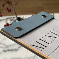 Porte-menu en contreplaqué de qualité supérieure avec couverture en similicuir, porte-menu personnalisable pour restaurants
