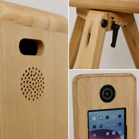 Draagbare dubbelzijdige houten fotohokje 18,5" pc touchscreen iPad camera compatibel RGB licht bruiloft feest evenement