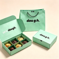 Caja de Papel para Donuts con Logotipo Personalizado, Empaque de Grado Alimenticio para Panadería, Caja para Llevar Galletas, Pasteles y Postres con Bolsa de Papel Impresa Personalizada