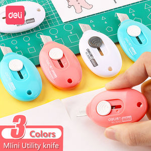 Deli 2050 1 pièce Mini couteau utilitaire portable Express Découpeur de colis petit outil de coupe Porte-clés Pendentif Fournitures de bureau Kawaii - Product Image 3