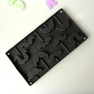 Silicone Mustache Cake Mold 10 Cavity Chocolate Lollipop Mold For Baking Decorating - Product Image 2