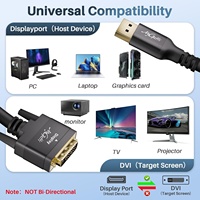 Câble Mygatti vers DVI 2m 4K 30Hz Unidirectionnel pour Ordinateur Portable, Projecteur, Moniteur, PC de Bureau, HDTV + 5 Serre-câbles