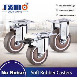 Roulettes pivotantes pour fauteuil roulant, petites, rigides, rotatives, en polyuréthane noir, 1 pouce, 1,5 pouce, 2 pouces, 2,5 pouces - Product Image 2