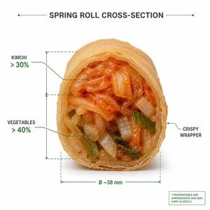 50g de rouleaux de printemps au kimchi, style coréen, surgelés, OEM, logo/recette personnalisés, vente en gros pour les restaurants - Product Image 5