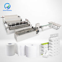 Machine de rembobinage de papier toilette entièrement automatique OCEAN pour la transformation de rouleaux de papier