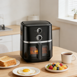 Freidora de Aire de 5.5L, Bandeja Antiadherente Desmontable, Perillas Dobles, Ventana Visible, Protección Contra Sobrecalentamiento, Fácil de Limpiar para Cocinas Modernas - Product Image 4