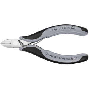 KNIPEX 77 02 115 ESD เครื่องตัดแนวทแยงอิเล็กทรอนิกส์พร้อมด้ามจับหลายส่วนประกอบ 117 มม. - Product Image 1