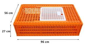 Jaula de Plástico PP Nueva para Pollos, 96x56x27cm, Color Naranja, para Transporte de Pollos Vivos, Uso en Mataderos, Capacidad para 12-15 Pollos - Product Image 2