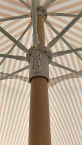 Parasol de luxe rayé pour patio extérieur, style vintage, bord festonné et mât en <span class=keywords><strong>bois</strong></span>, résistant au vent, idéal pour jardin et café - Product Image 3