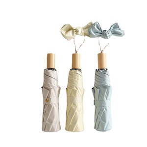 Parapluie pliant rétro français, adapté aux jours ensoleillés et pluvieux, protection solaire, protection UV, minimaliste et sobre - Product Image 5