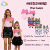 ODM Maßgeschneiderte Designs Mutter-Tochter Passende Lässige Gestrickte Knoten-Tanktops Eltern-Kind-Outfit Sommer Ärmellose Kleidung Großhandel