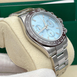Reloj Cronógrafo Mecánico de Lujo para Hombre, con Tapa Trasera Transparente, Acero Inoxidable 904L, Esfera Azul Hielo Clásica, 40 mm de Diámetro - Product Image 3