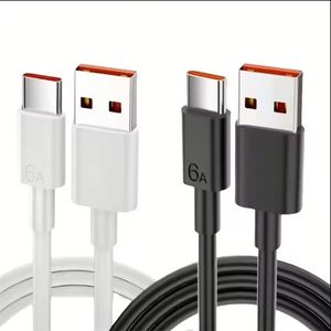 สาย USB C คุณภาพสูง 3 ฟุต 6A ชาร์จเร็วพิเศษ สาย Type C สีขาวดำ 1 เมตร สายดาต้าสำหรับโทรศัพท์มือถือ - Product Image 2