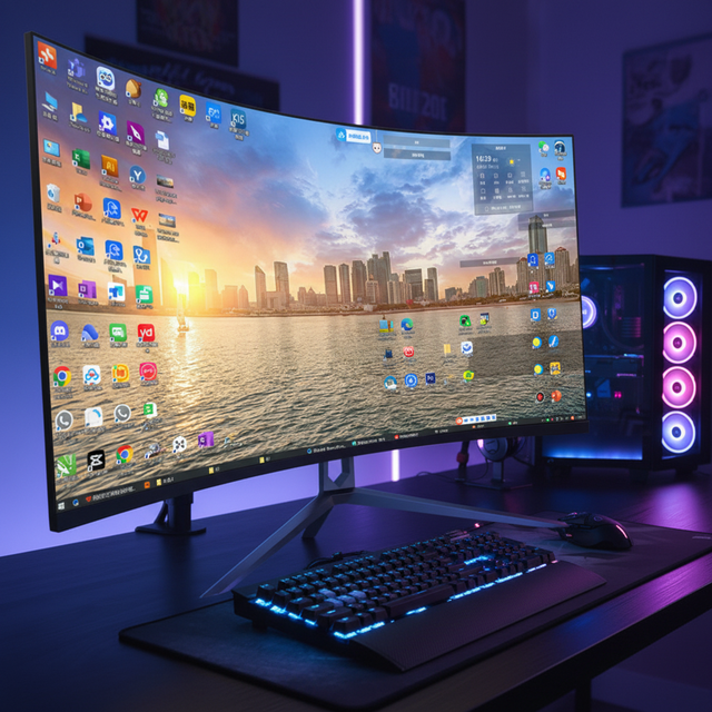 EM 4K 5K 34 49 Inch Desktop 165Hz 240Hz Computer Curved PC LCD Gaming Monitor