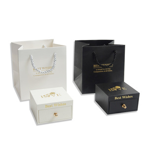 Caja de Joyería de Cartón con Cajón Deslizante Blanco de Alta Calidad <span class=keywords><strong>SESI</strong></span>, con Bolsa de Papel - Product Image 1