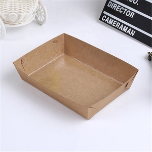 Barquette en papier jetable, économique, écologique, personnalisée, en kraft blanc, 10oz, 23oz, 32oz, pour frites, snacks, poulet frit - Product Image 1