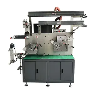 Máquina de impressão de etiquetas de tecido flexográfica 2 + 1 cores para fita de poliéster acetinado, tafetá de nylon, fita de algodão, papel de embalagem de açúcar